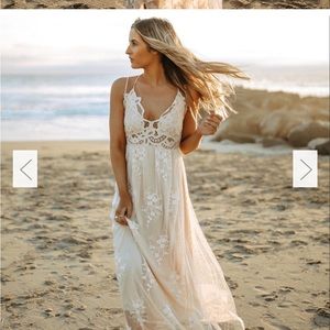 NWOT Cream Lace Maxi Dress